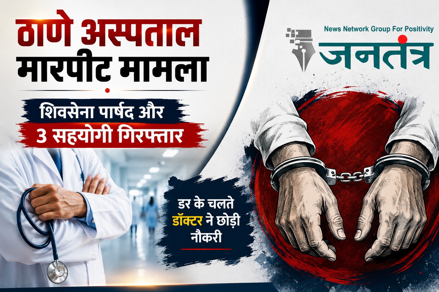 Read more about the article ठाणे अस्पताल मारपीट मामला: डॉक्टर से हाथापाई करने वाला शिवसेना पार्षद और तीन सहयोगी गिरफ्तार, भय के चलते डॉक्टर ने छोड़ी नौकरी